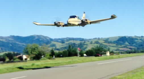 Plane landing in Boonville